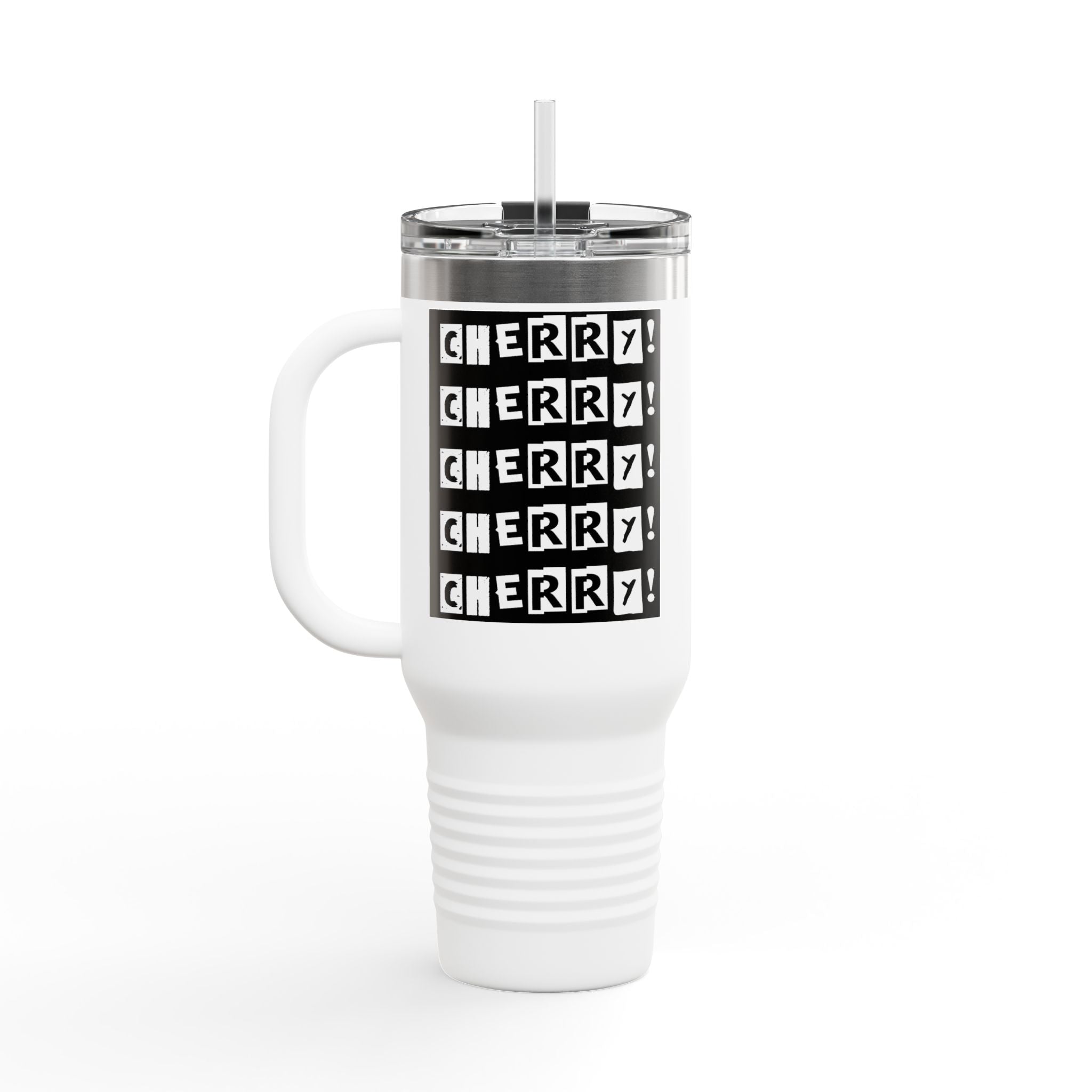 CHERRY! 40oz Insulated Travel Mug —  Double-Wall Tumbler for Commuting & Gifts