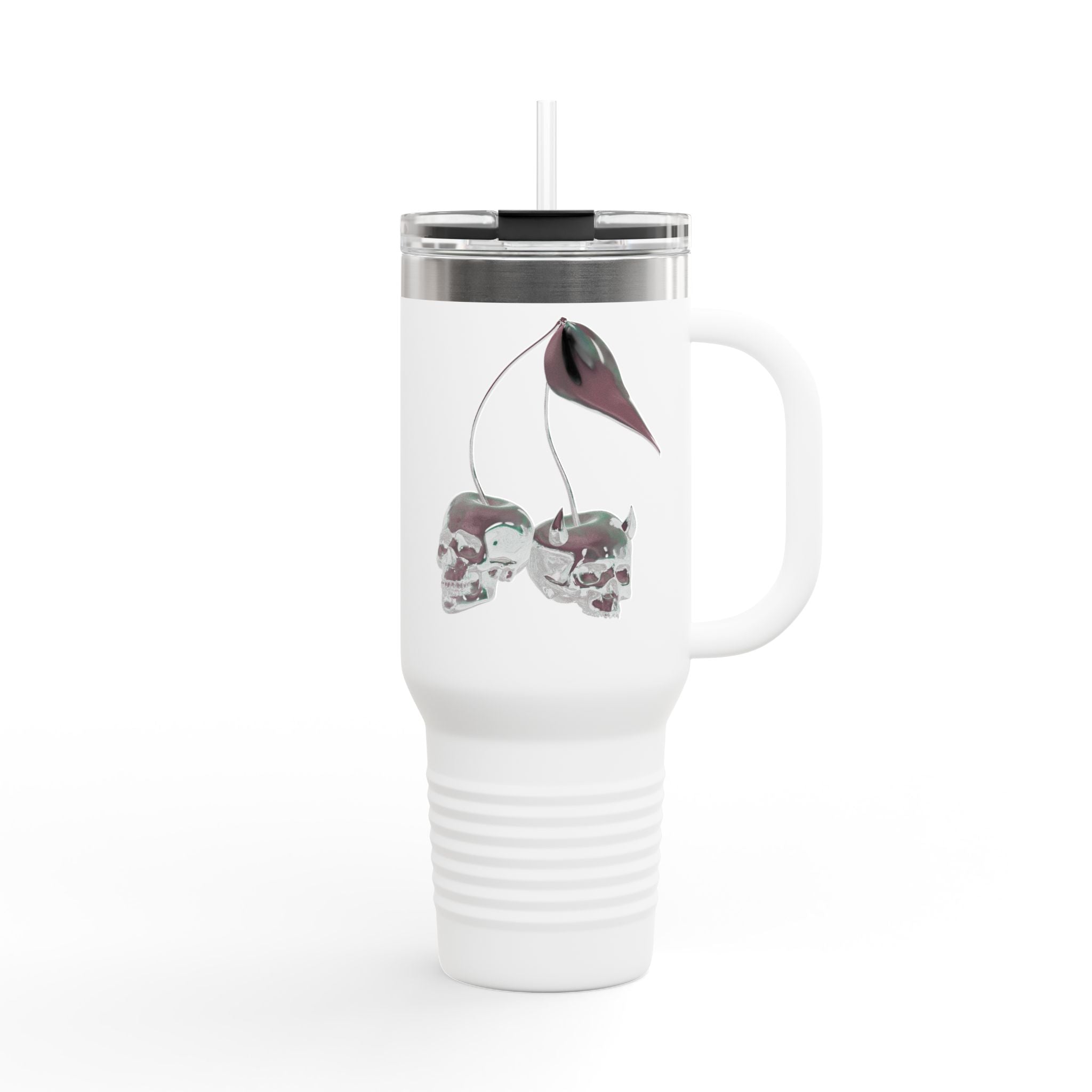 CHERRY! 40oz Insulated Travel Mug —  Double-Wall Tumbler for Commuting & Gifts