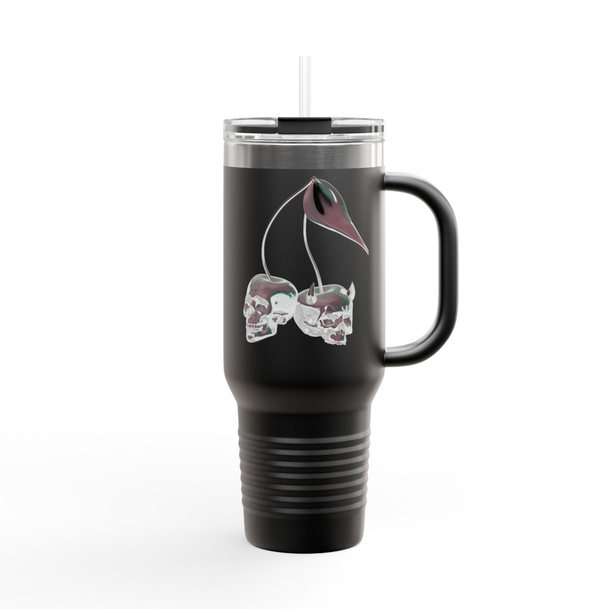 CHERRY! 40oz Insulated Travel Mug —  Double-Wall Tumbler for Commuting & Gifts